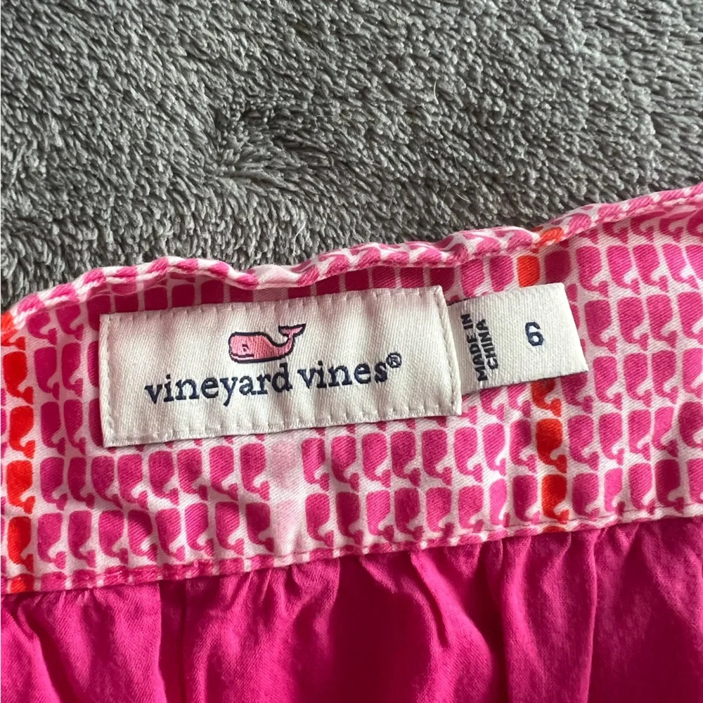 Vineyard Vines Pink Whale Striped Mini Skirt Size 6 - Picture 6 of 6
